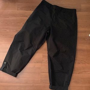 Uniquely designed 100% polyester cropped black pants by Dept.Anonym